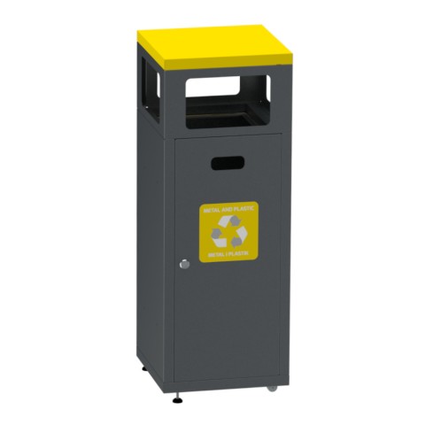 Waste recycling bin 90L with hood, doors and connecting function