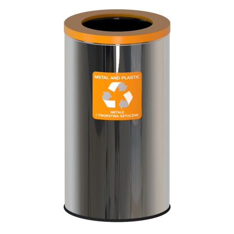 Waste separation bin 75L stainless steel_metal_and_plastic_waste