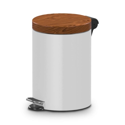 SHERWOOD 12-litre Pedal Bin with Wooden Lid and Soft Close