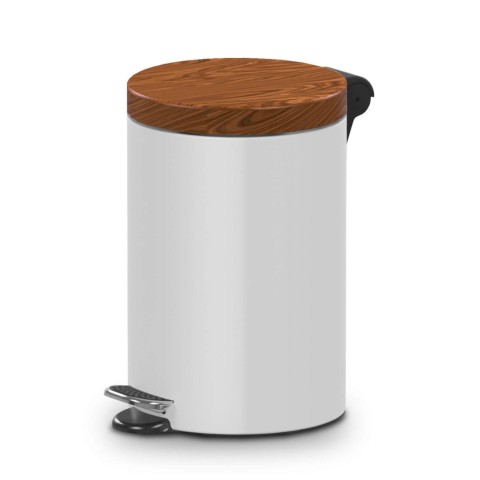 SHERWOOD 20-litre Pedal Bin with Wooden Lid and Soft Close