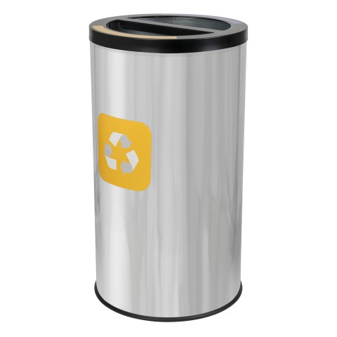 Round recycling bin 2x30L with inserts