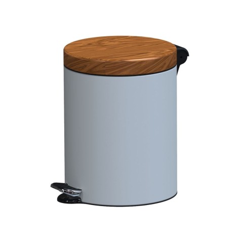 SHERWOOD 5-litre Pedal Bin with Wooden Lid and Soft Close