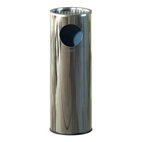 Ashtray bin - 22 litres - Stainless Steel glossy
