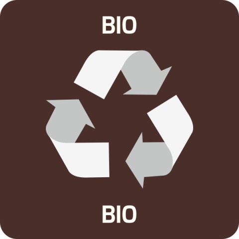 Informative stickers for recycling bins - bio