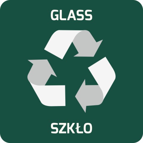 Informative stickers for recycling bins - glass