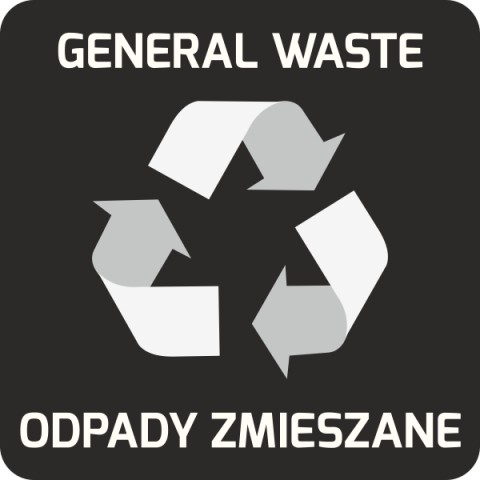 Informative stickers for recycling bins - mixed and school