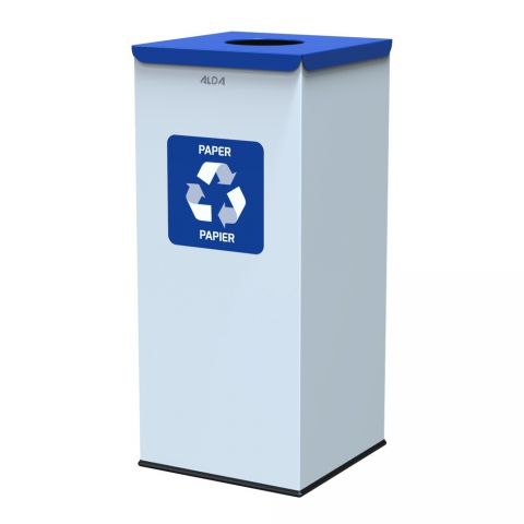 Kosz na śmieci do segregacji na papier - 60 litrów - niebieski