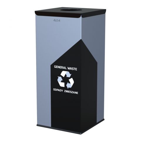 Kosz na śmieci do segregacji na odpady zmieszane - 60 litrów czarny