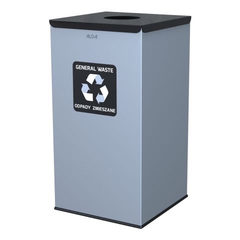 Kosz na śmieci do segregacji na odpady zmieszane - 90 litrów czarny