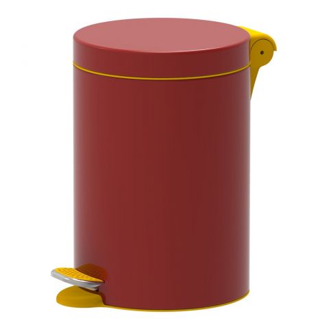 Kosz na śmieci pedałowy - 3 litrowy z kolorowego tworzywa czerwony