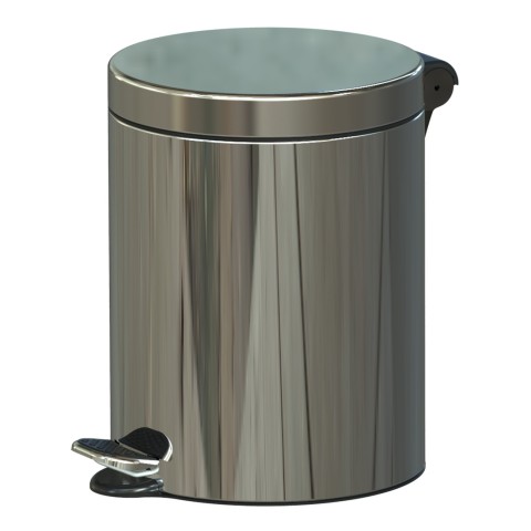 Stainless steel pedal bin, round – EKO: capacity 12 l