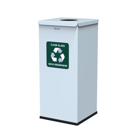 Waste segregation bin with antibacterial coating - 60 litres on glass